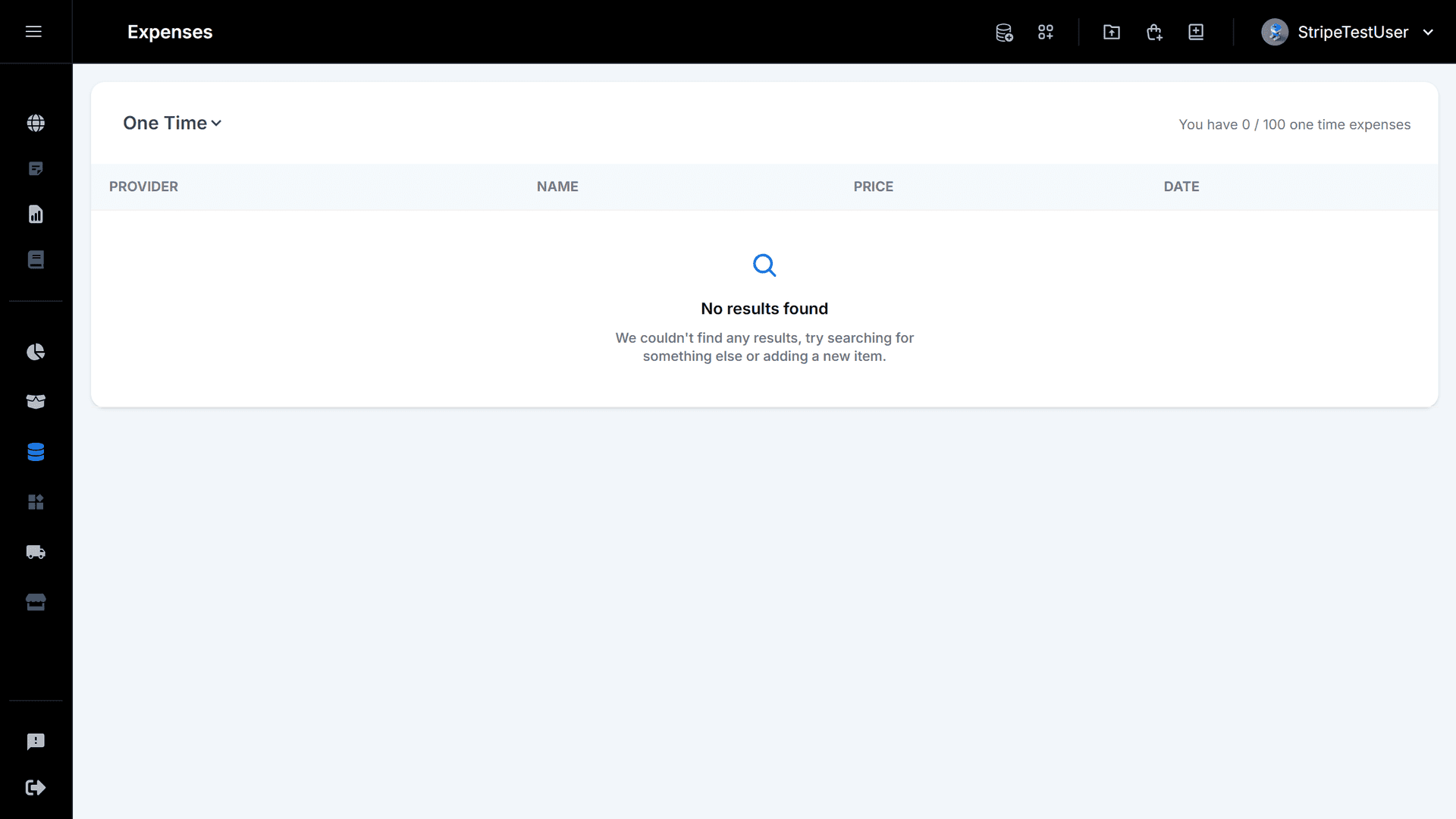 Expense log showing date, category, and amount columns